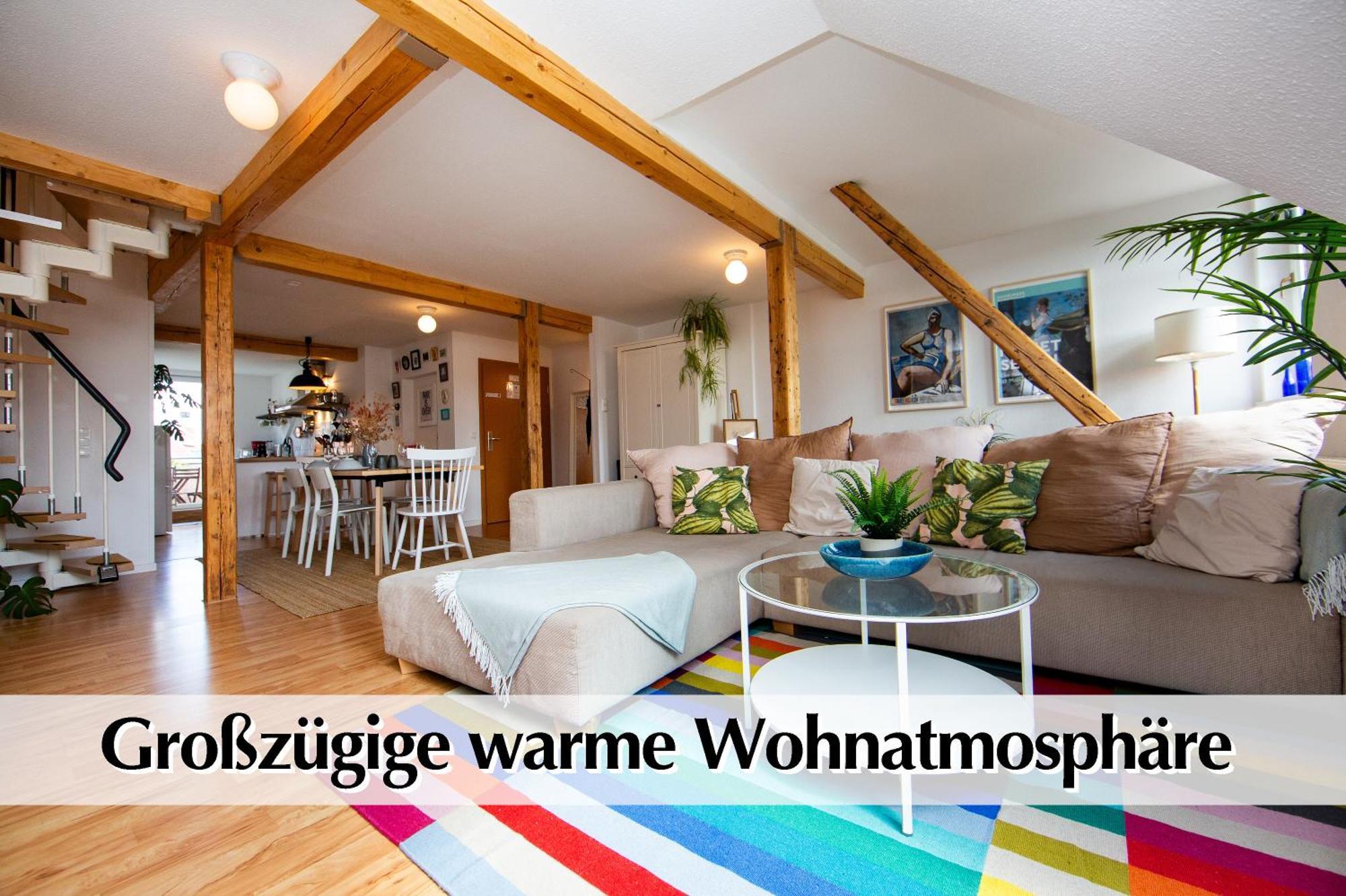Helles 80M2 Maisonette-Loft Mit Balkon, Kingsize Bett, Smart-Tv, Etc Erfurt Esterno foto